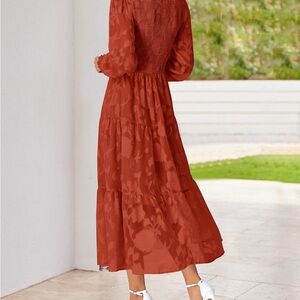 Elegant Rust Maxi Dress